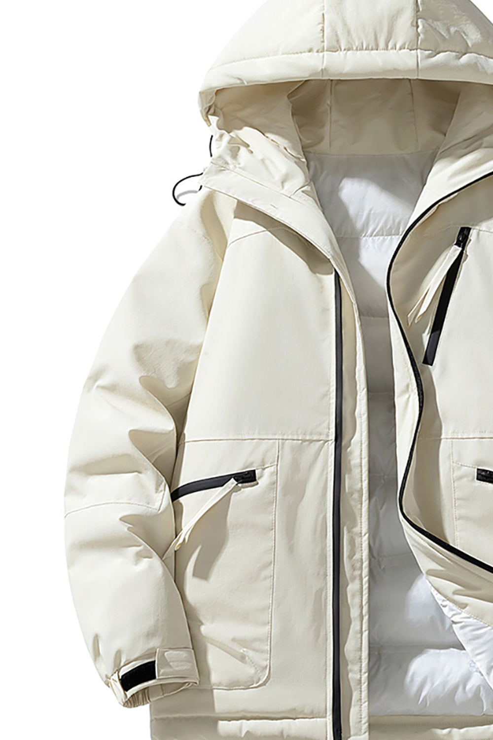 Men Hooded Solid Casual Bomber Jacket