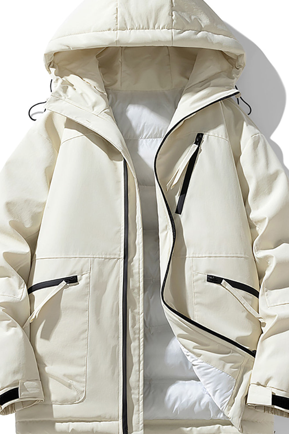 Men Hooded Solid Casual Bomber Jacket