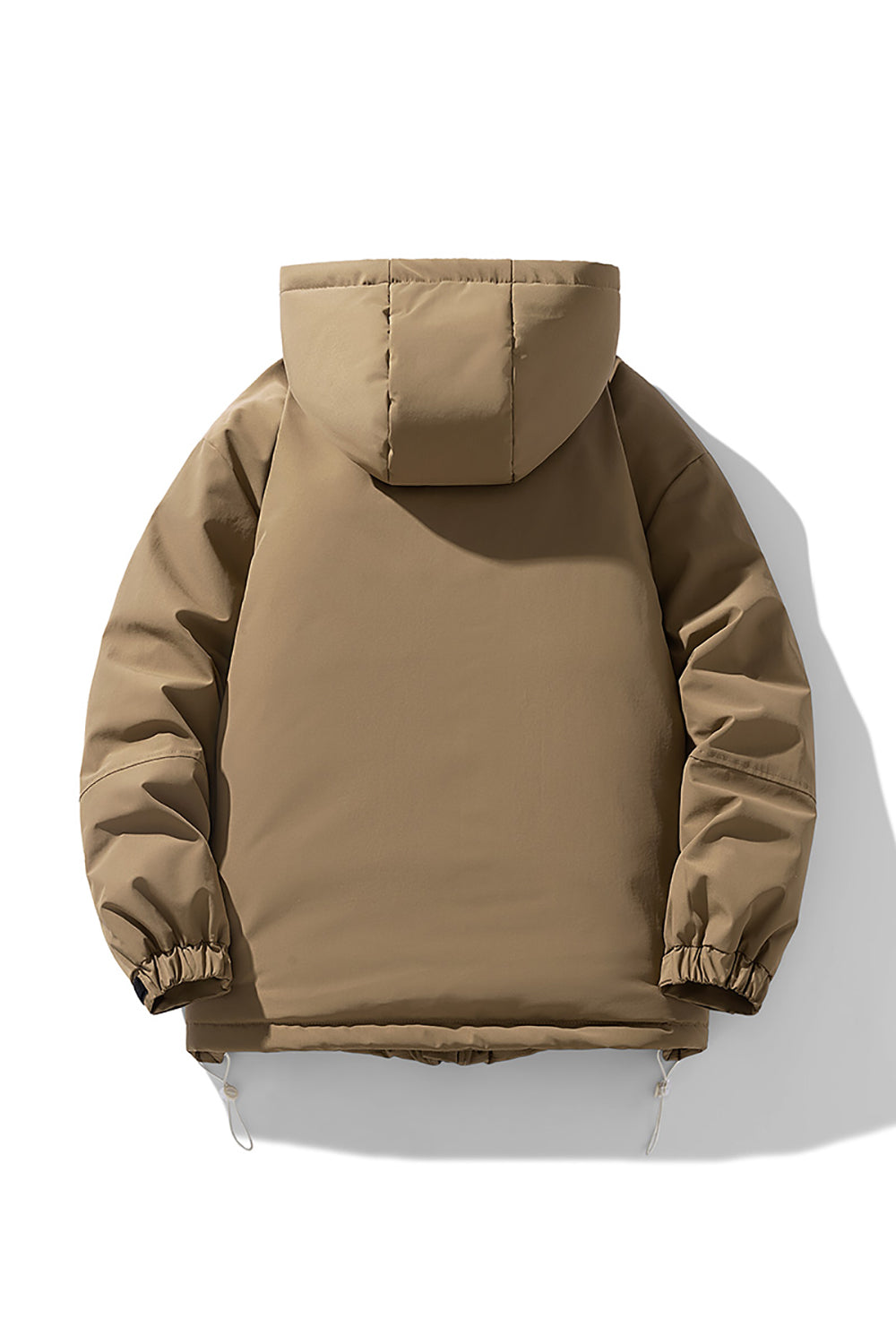 Men Hooded Solid Casual Bomber Jacket