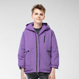 Men Hooded Solid Casual Bomber Jacket