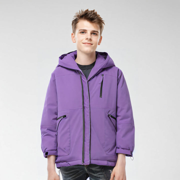 Men Hooded Solid Casual Bomber Jacket