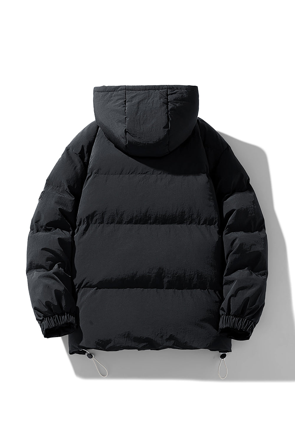 Men Hooded Solid Casual Puffer Jacket