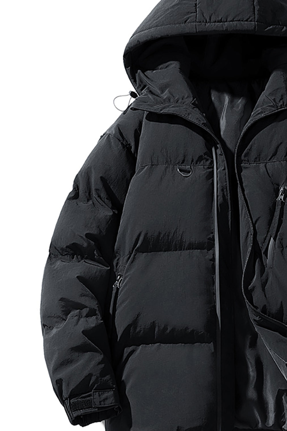 Men Hooded Solid Casual Puffer Jacket