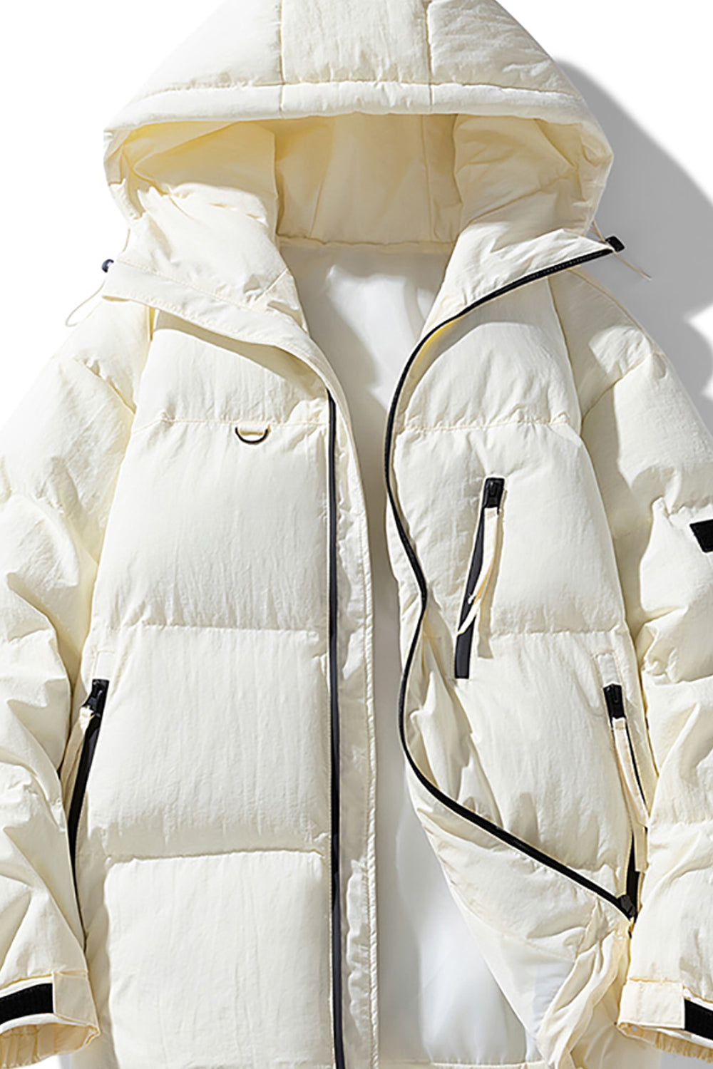 Men Hooded Solid Casual Padded Jacket