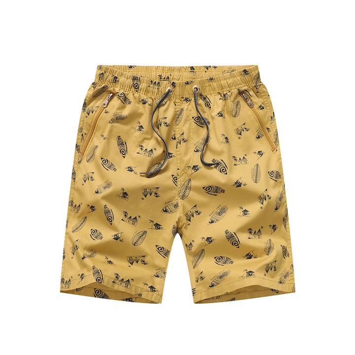 Men Printed Regular Fit Mid-Rise Cotton Shorts