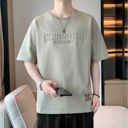 Men Typography Raw Edge T-shirt