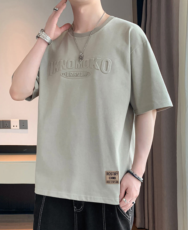 Men Typography Raw Edge T-shirt