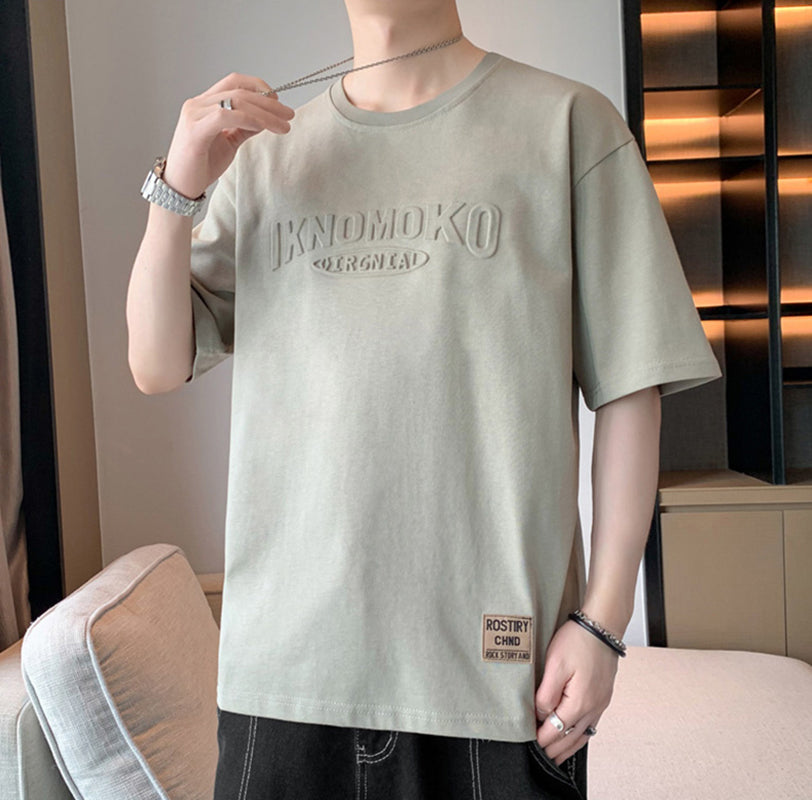 Men Typography Raw Edge T-shirt