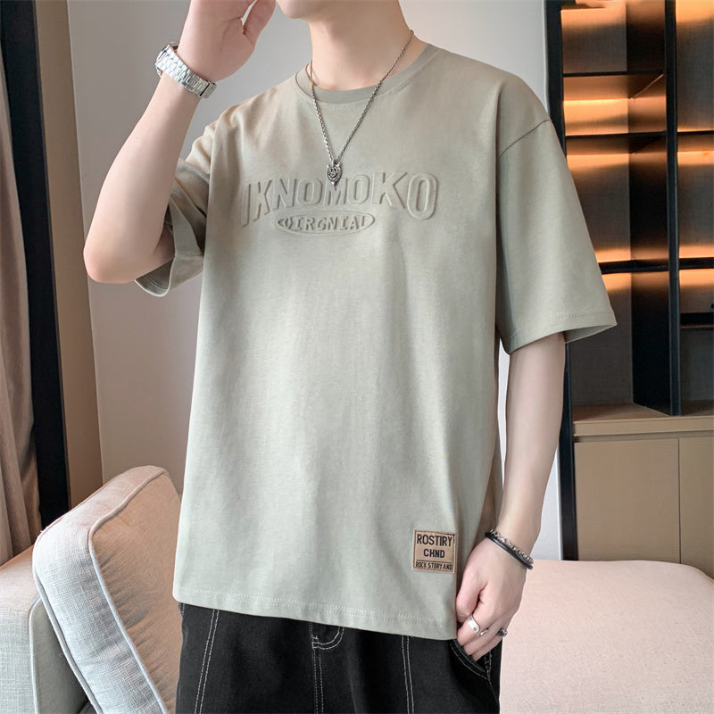 Men Typography Raw Edge T-shirt
