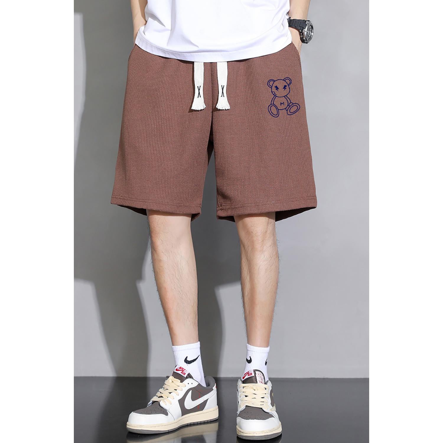 Men Printed Regular Fit Mid-Rise Shorts