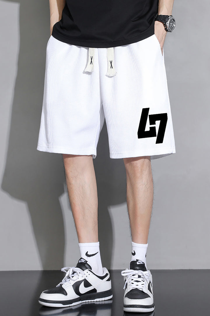 Men Typography Printed Mid-Rise Regular Fit Shorts