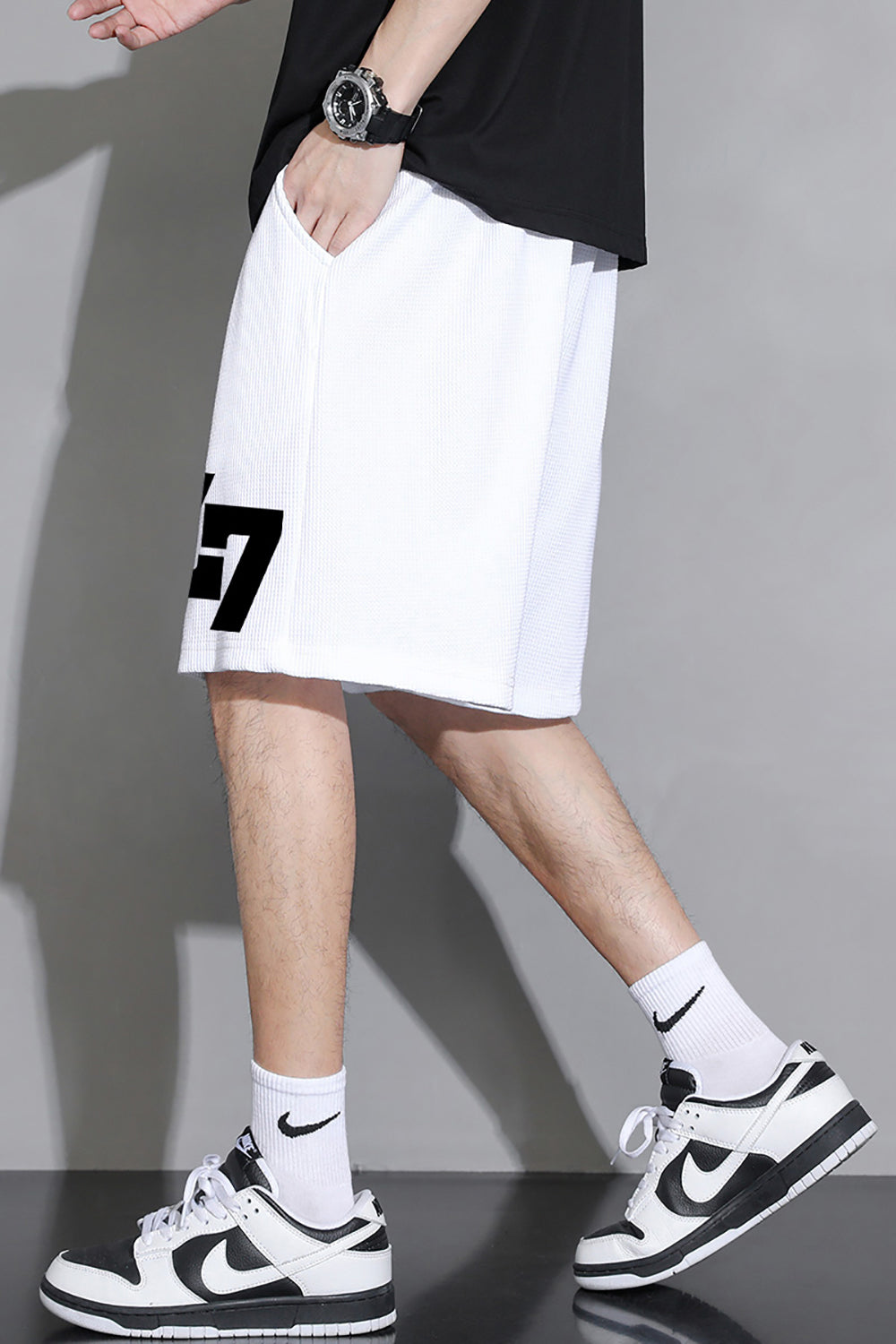 Men Typography Printed Mid-Rise Regular Fit Shorts