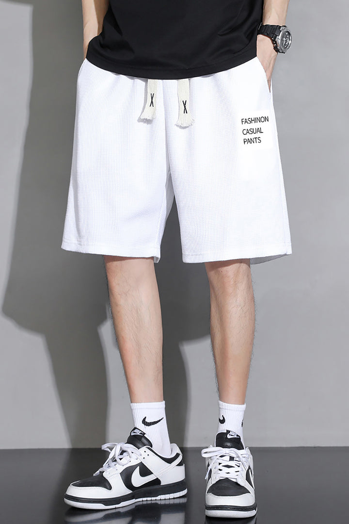 Men Typography Printed Regular Fit Mid-Rise Shorts