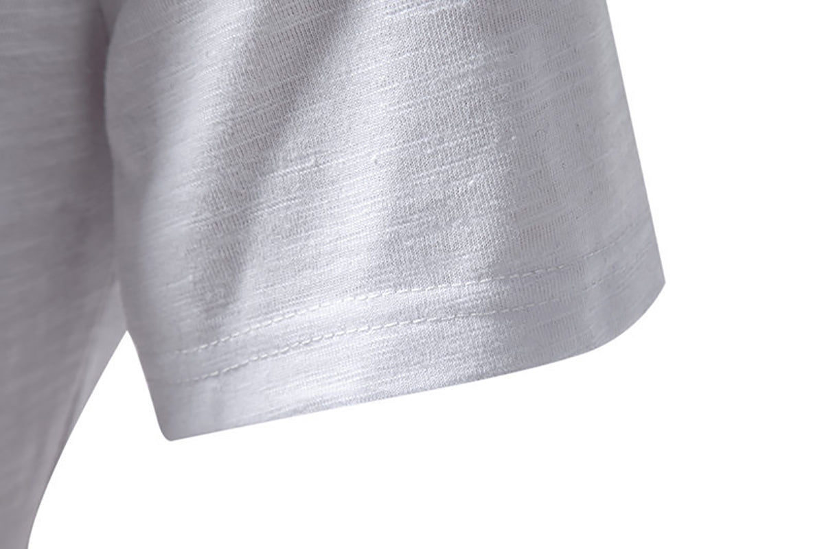 Men Solid Henley Neck Cotton T-shirt