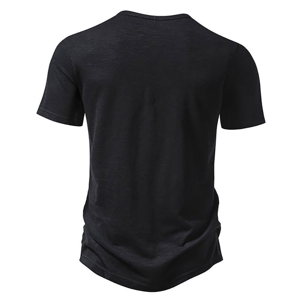 Henley Neck Cotton Regular Fit T-shirt