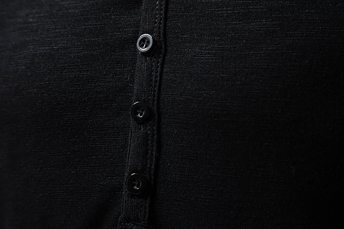 Henley Neck Cotton Regular Fit T-shirt