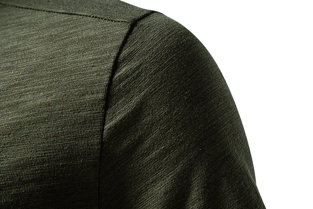 Men Solid Henley Neck Cotton T-shirt