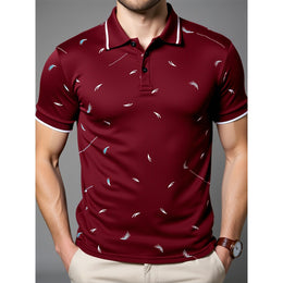 Abstract Polo Collar T-shirt