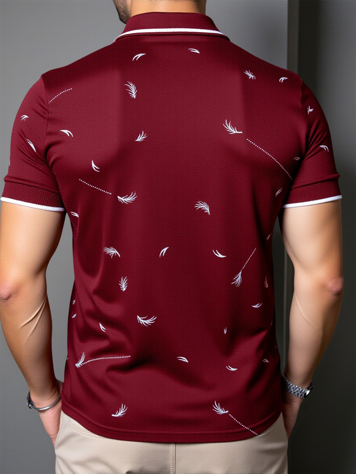 Abstract Polo Collar T-shirt