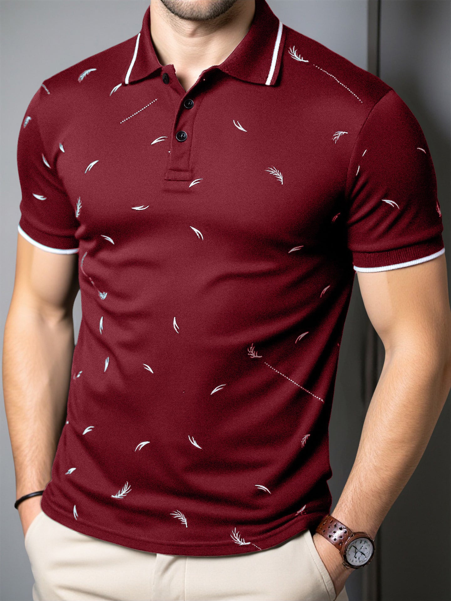 Abstract Polo Collar T-shirt