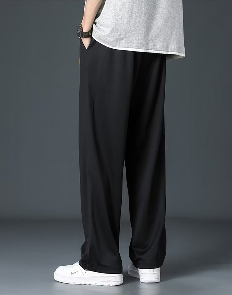 Men Loose Fit Pleated Mid-Rise Regular Trousers