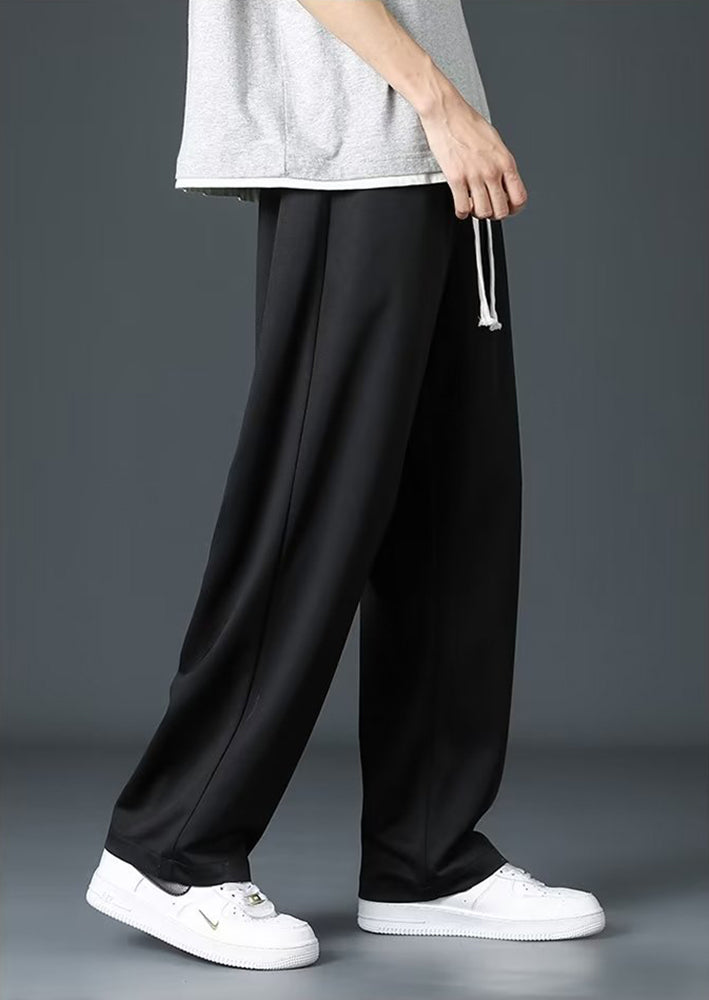 Men Loose Fit Pleated Mid-Rise Regular Trousers