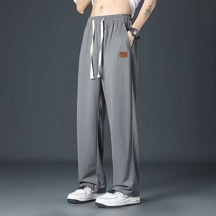 Men Loose Fit Flat-Front Wide Leg Trousers
