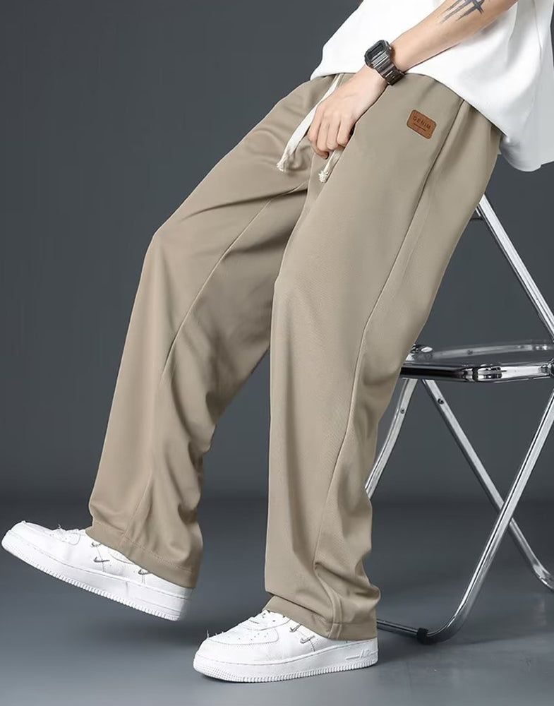 Men Loose Fit Pleated Trousers