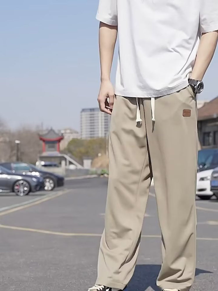 Men Loose Fit Pleated Trousers