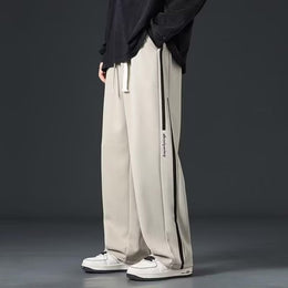 Men Striped Regular Fit Easy Wash Trousers