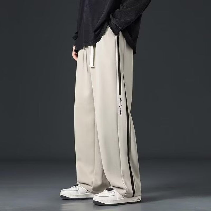 Men Striped Regular Fit Easy Wash Trousers