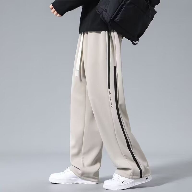Men Striped Regular Fit Easy Wash Trousers
