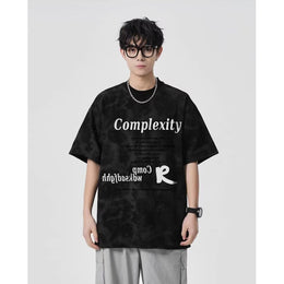 Typography Printed Drop-Shoulder Sleeves Oversized T-shirt