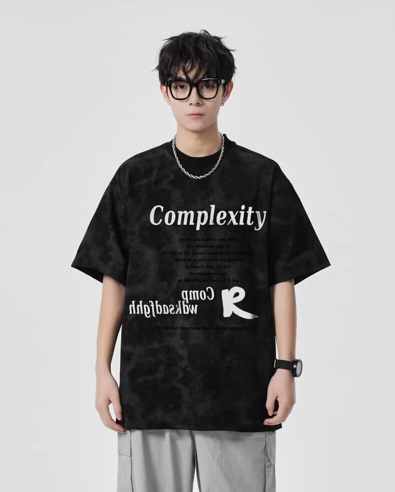 Typography Printed Drop-Shoulder Sleeves Oversized T-shirt