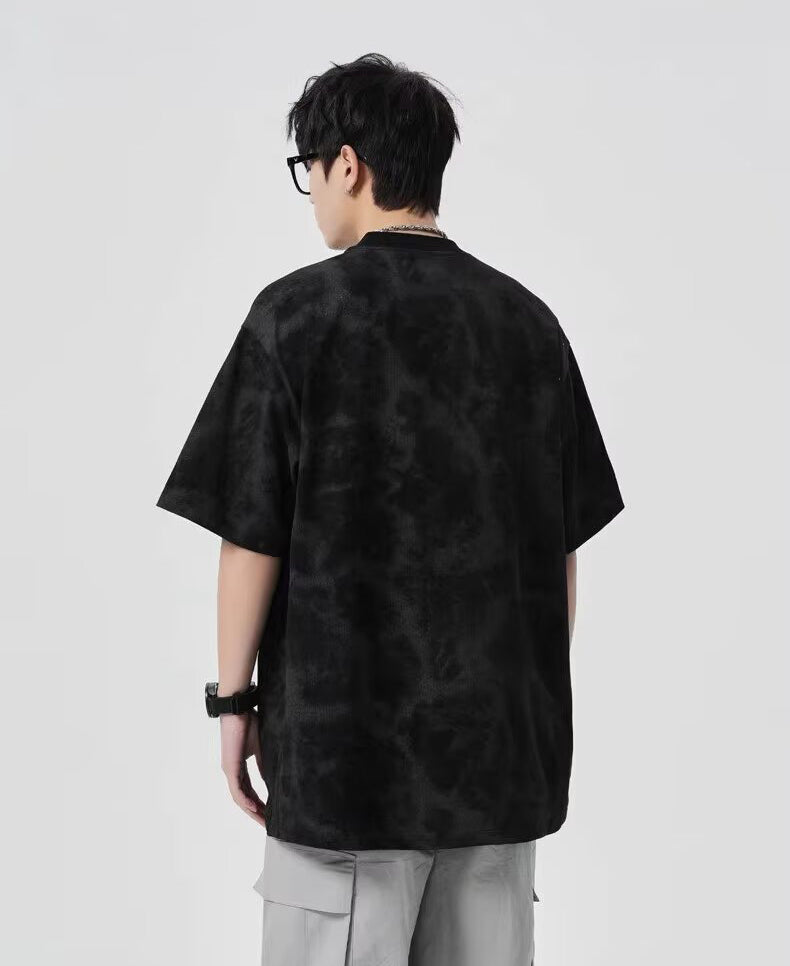 Typography Printed Drop-Shoulder Sleeves Oversized T-shirt