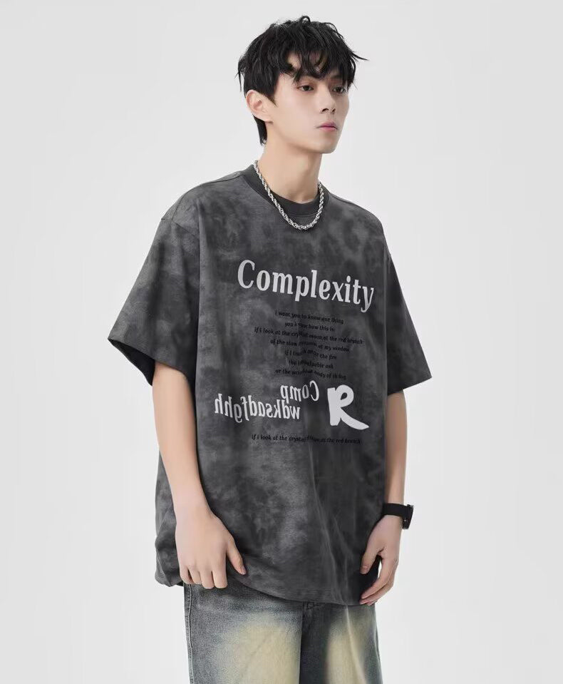 Round Neck Drop-Shoulder Sleeves Oversized T-shirt