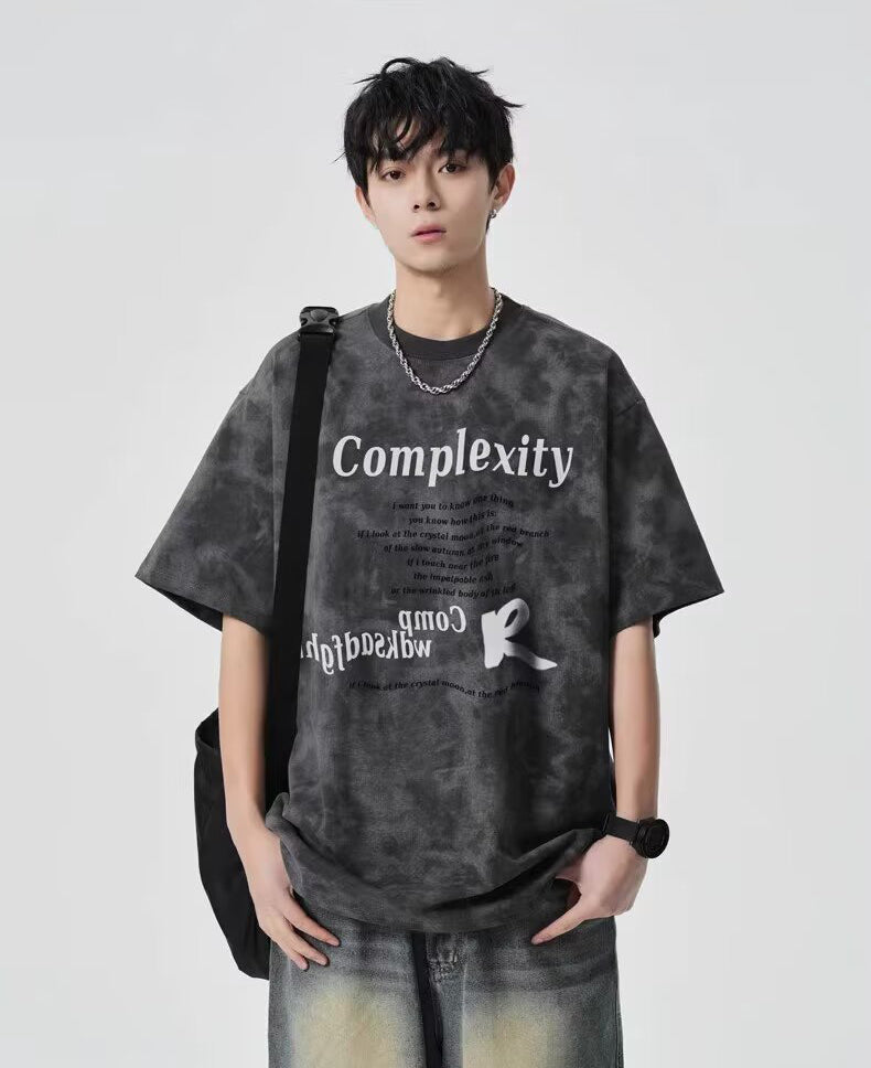 Round Neck Drop-Shoulder Sleeves Oversized T-shirt