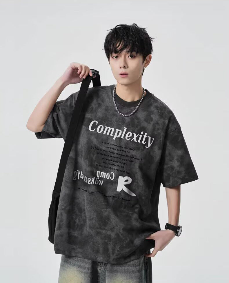 Round Neck Drop-Shoulder Sleeves Oversized T-shirt
