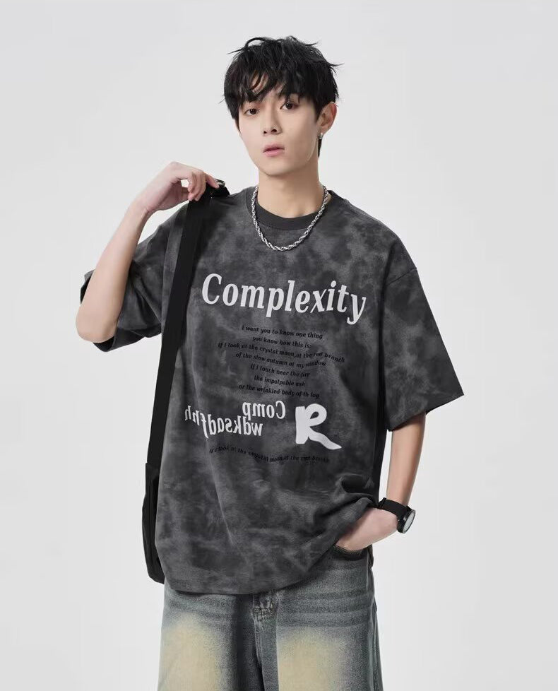 Round Neck Drop-Shoulder Sleeves Oversized T-shirt