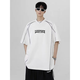 Typography Printed Drop-Shoulder Sleeves Oversized T-shirt
