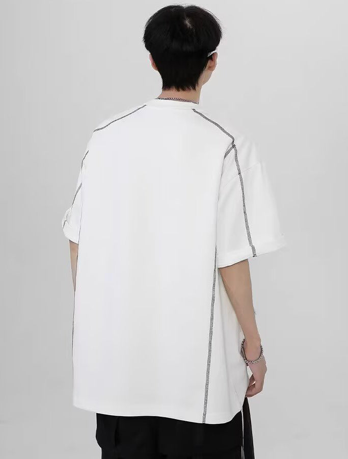 Typography Printed Drop-Shoulder Sleeves Oversized T-shirt