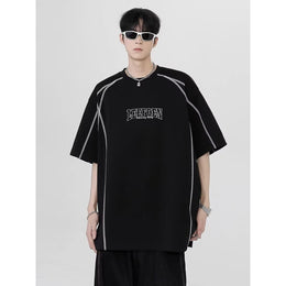 Men Typography Printed Round Neck Oversized T-shirt