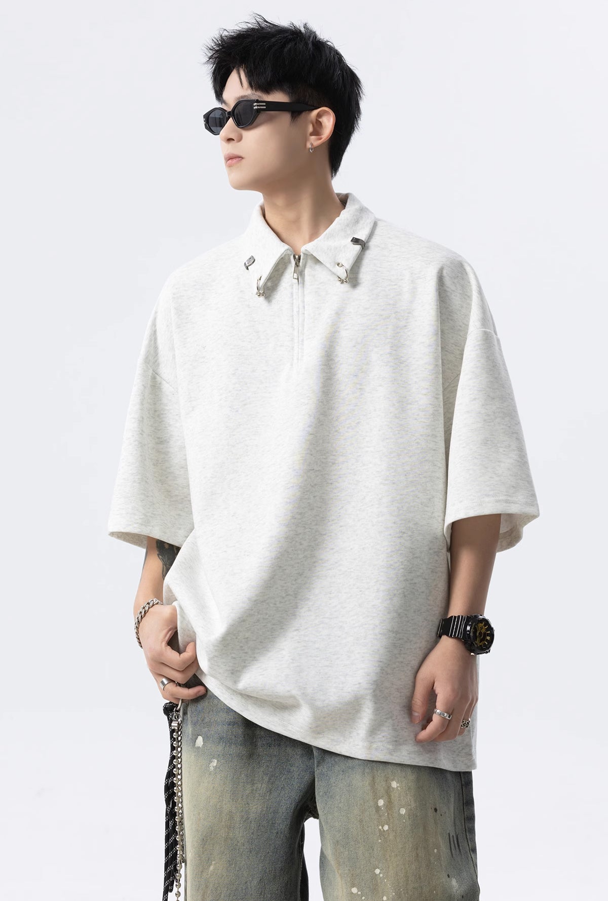 Short Sleeves Polo Collar T-shirt