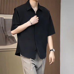 Men Solid Spread Collar Casual Shirt