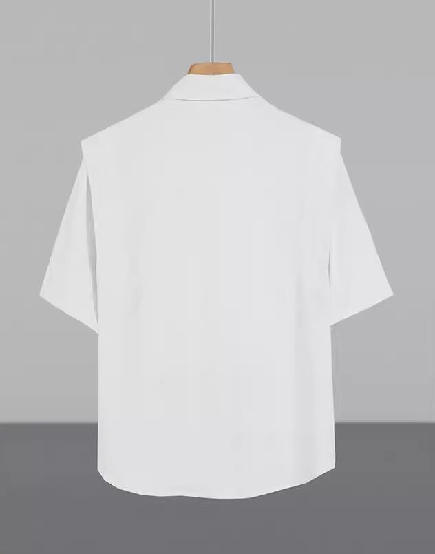 Men Solid Spread Collar Casual Shirt