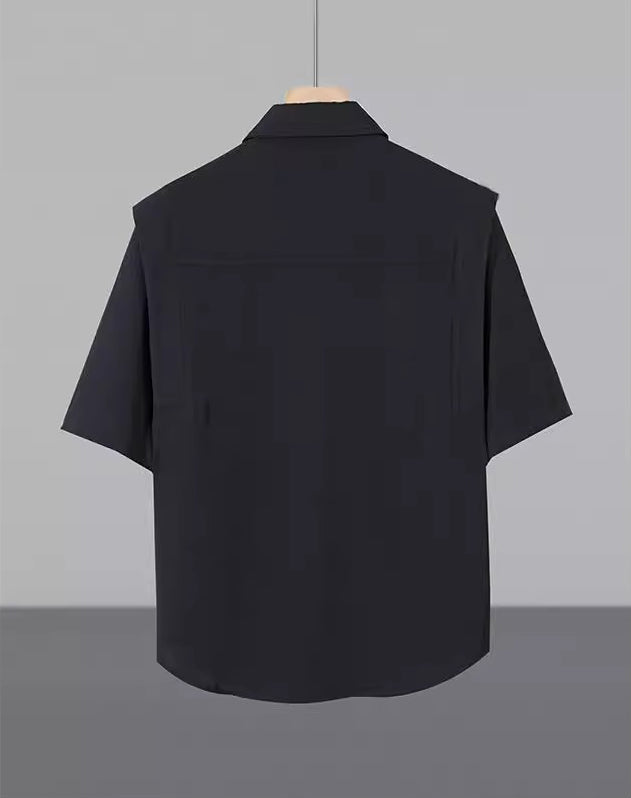 Men Solid Spread Collar Casual Shirt