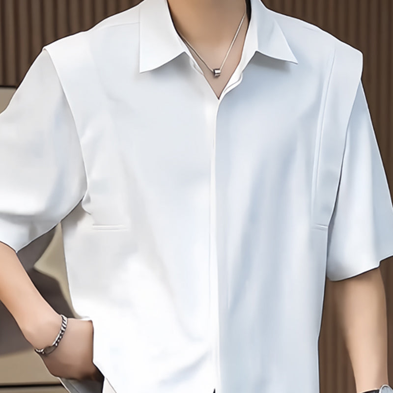 Men Solid Spread Collar Casual Shirt