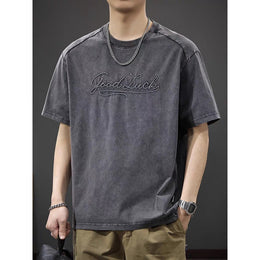 Men Solid Round Neck Oversized T-shirt