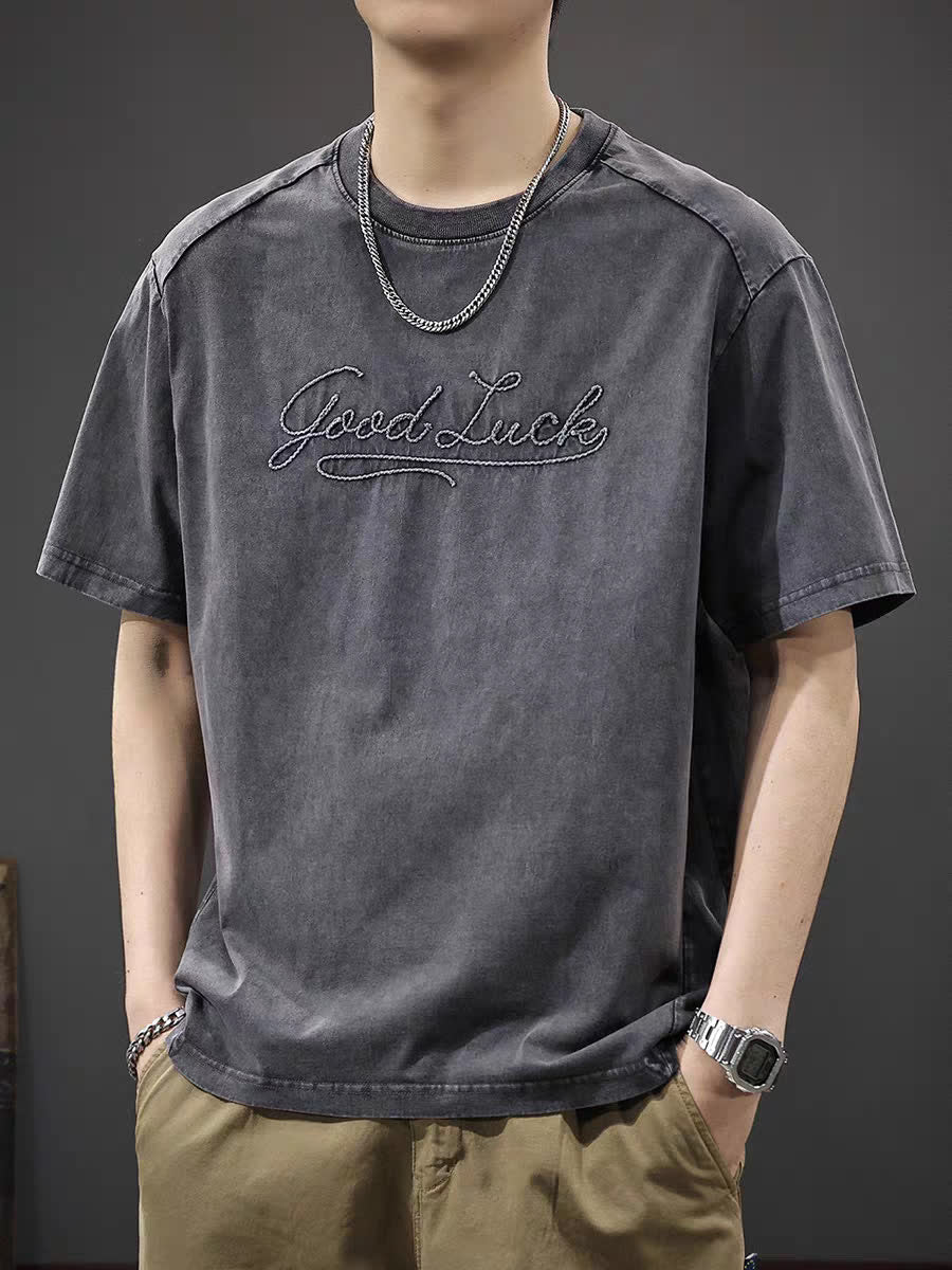 Men Solid Round Neck Oversized T-shirt