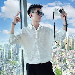 Men Typography Printed Spread Collar Casual Shirt